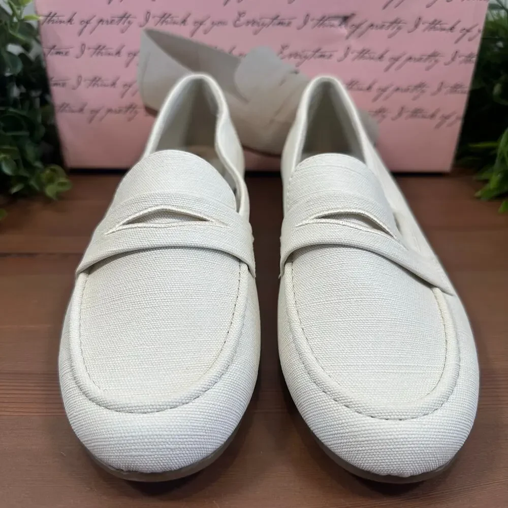 Kensie Women's‎ Yelena Canvas Loafers Cream Size 7.5